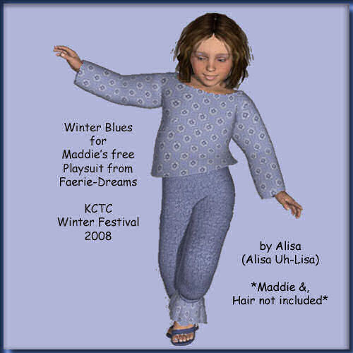 Winter Blues for FaerieDreams Playsuit for Maddie